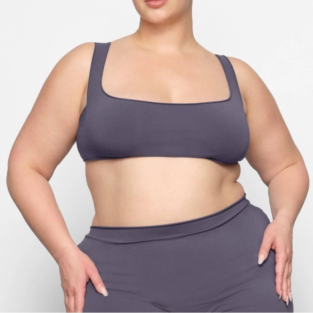 Skims Micro Scoop Bralette Gunmetal Size 4X